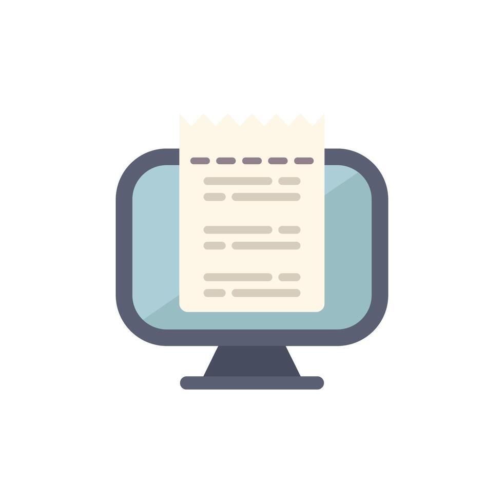 Online invoice processing system for digital payment and electronic bill on computer screen vector