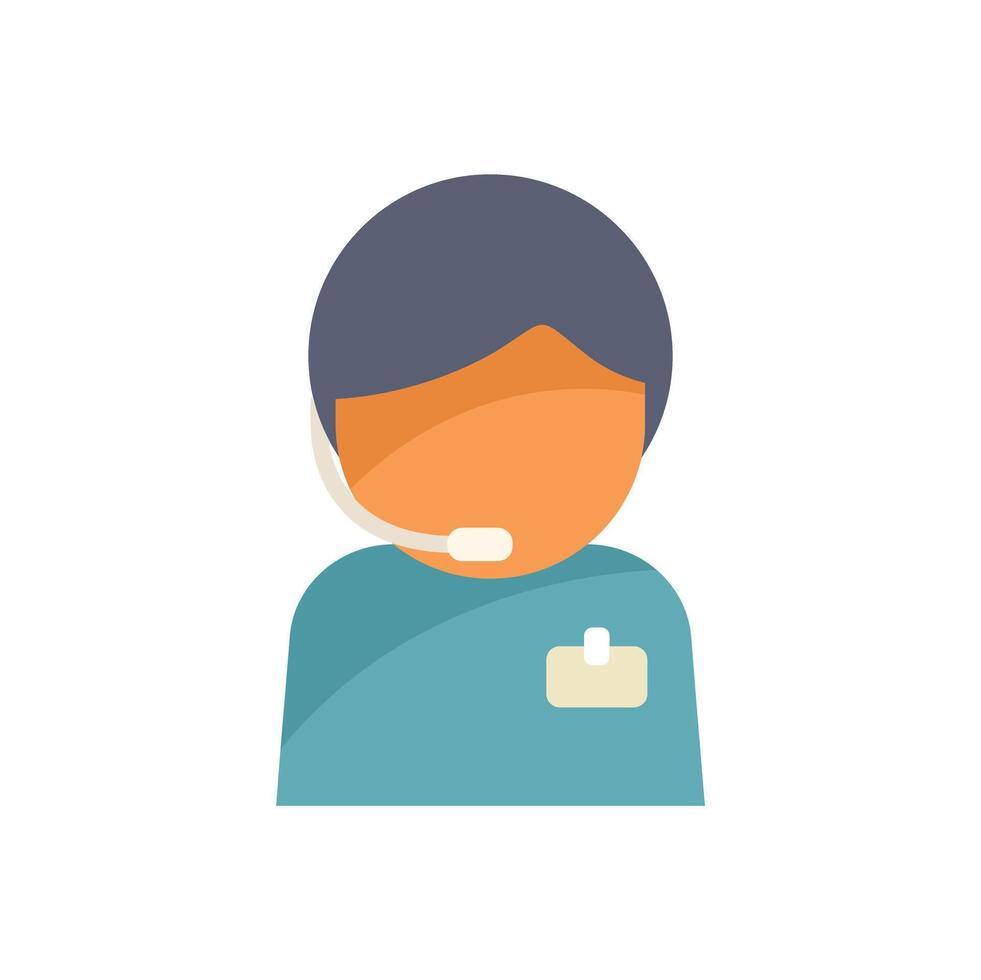 Male call center agent wearing headset smiling at client vector