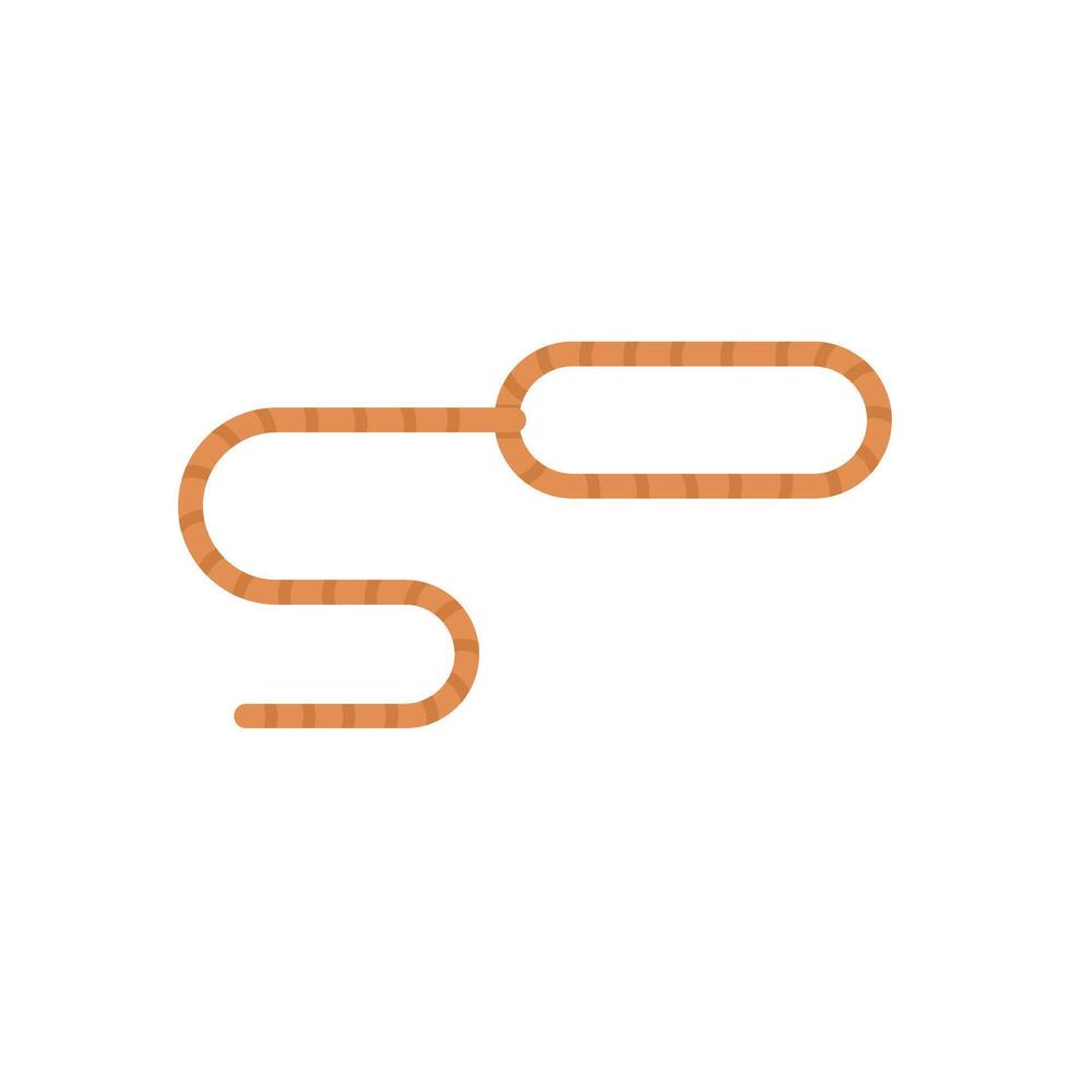 Brown leather whip forming a question mark on white background vector