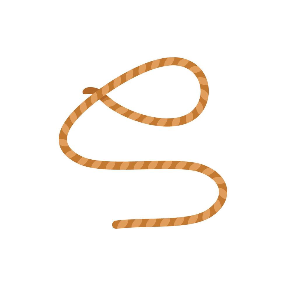 Brown braided lasso forming s shape on white background vector