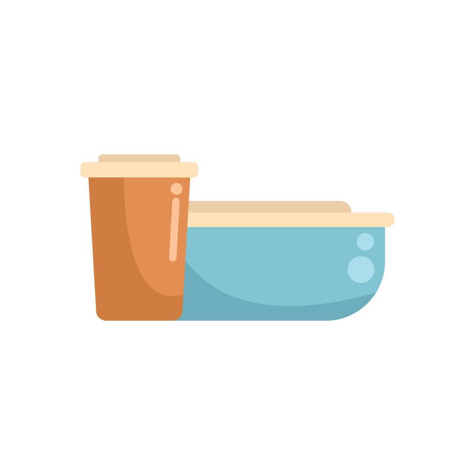 Lunch box with cup for food storage and takeaway vector