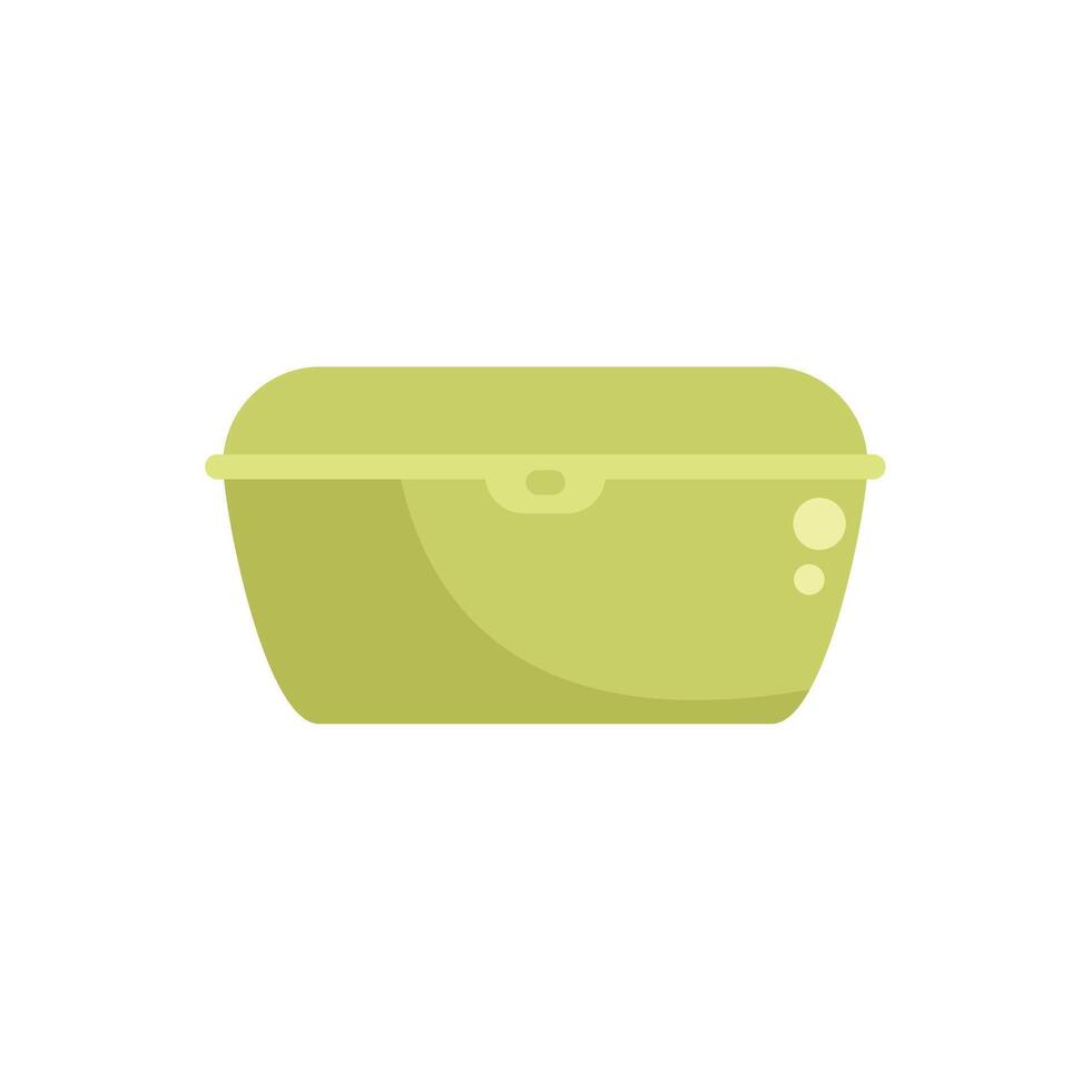 Green lunchbox container keeping food fresh for lunch break vector