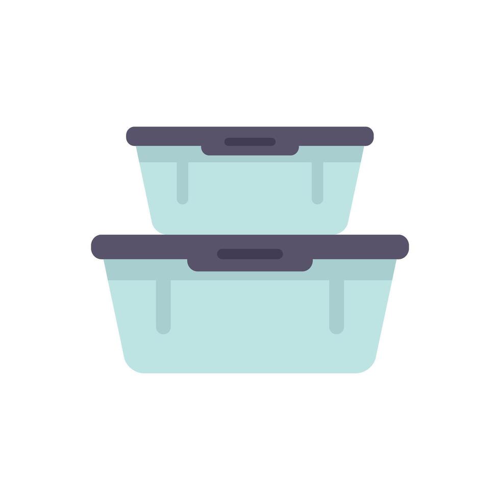 Two empty transparent plastic food storage containers stacked on top of each other vector