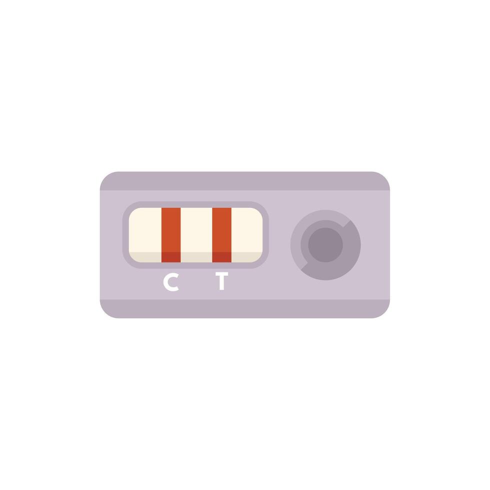 Positive rapid antigen test showing two red lines for covid 19 detection vector