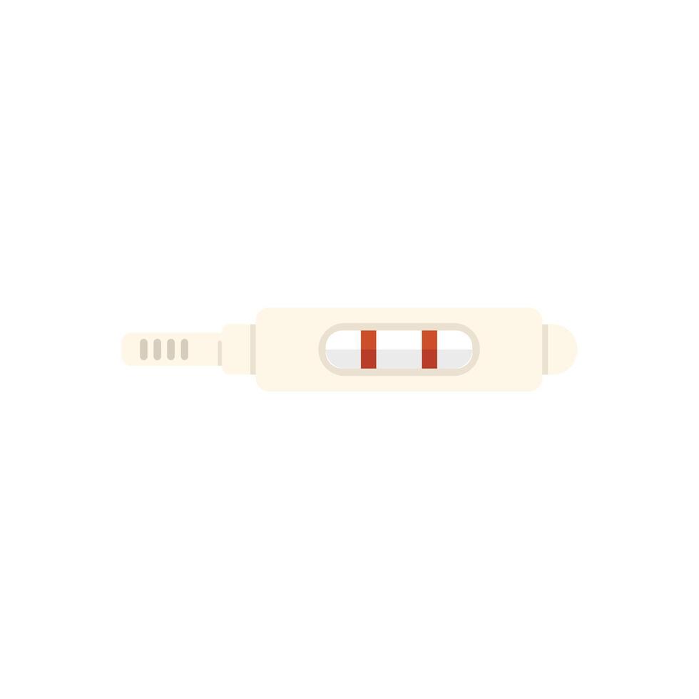 Positive plastic pregnancy test showing two red lines vector
