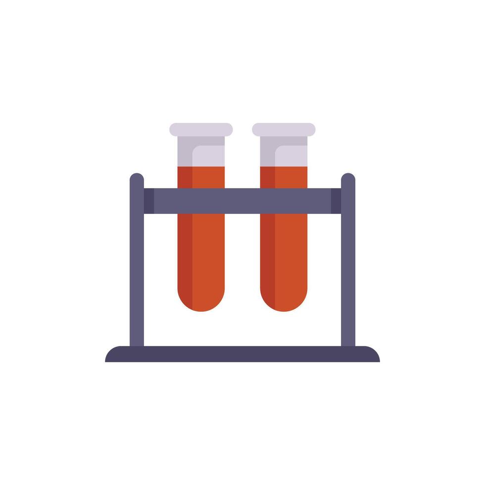 Test tubes filled with red liquid sitting in a test tube rack vector