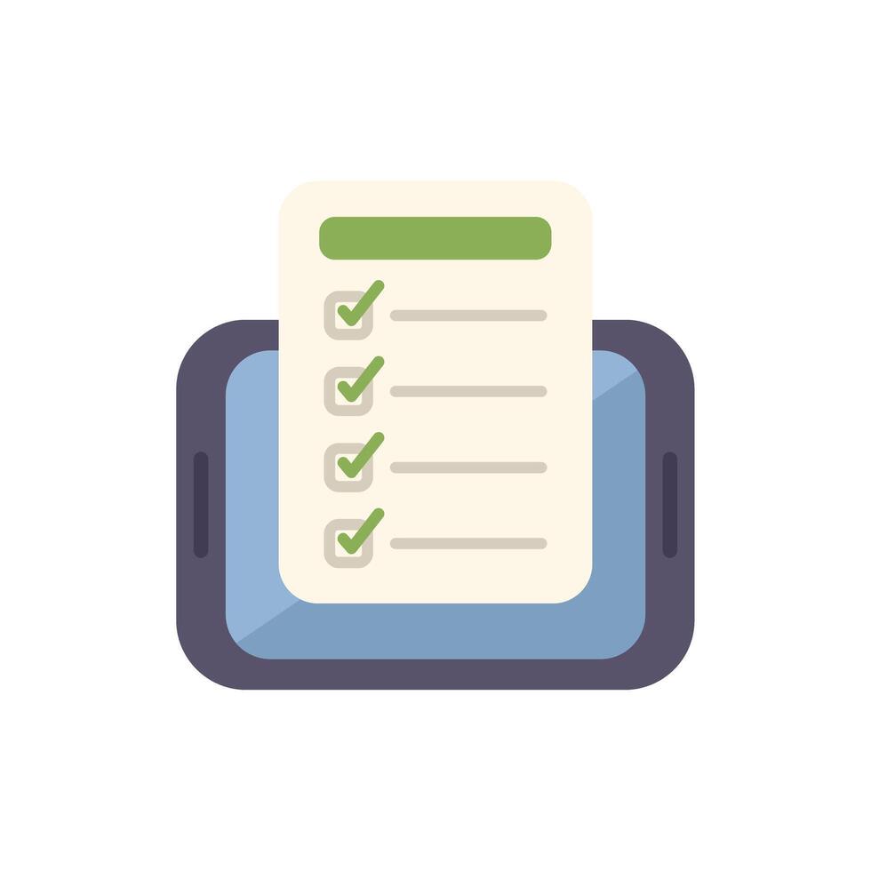 Mobile phone displaying checklist for task management and organization vector
