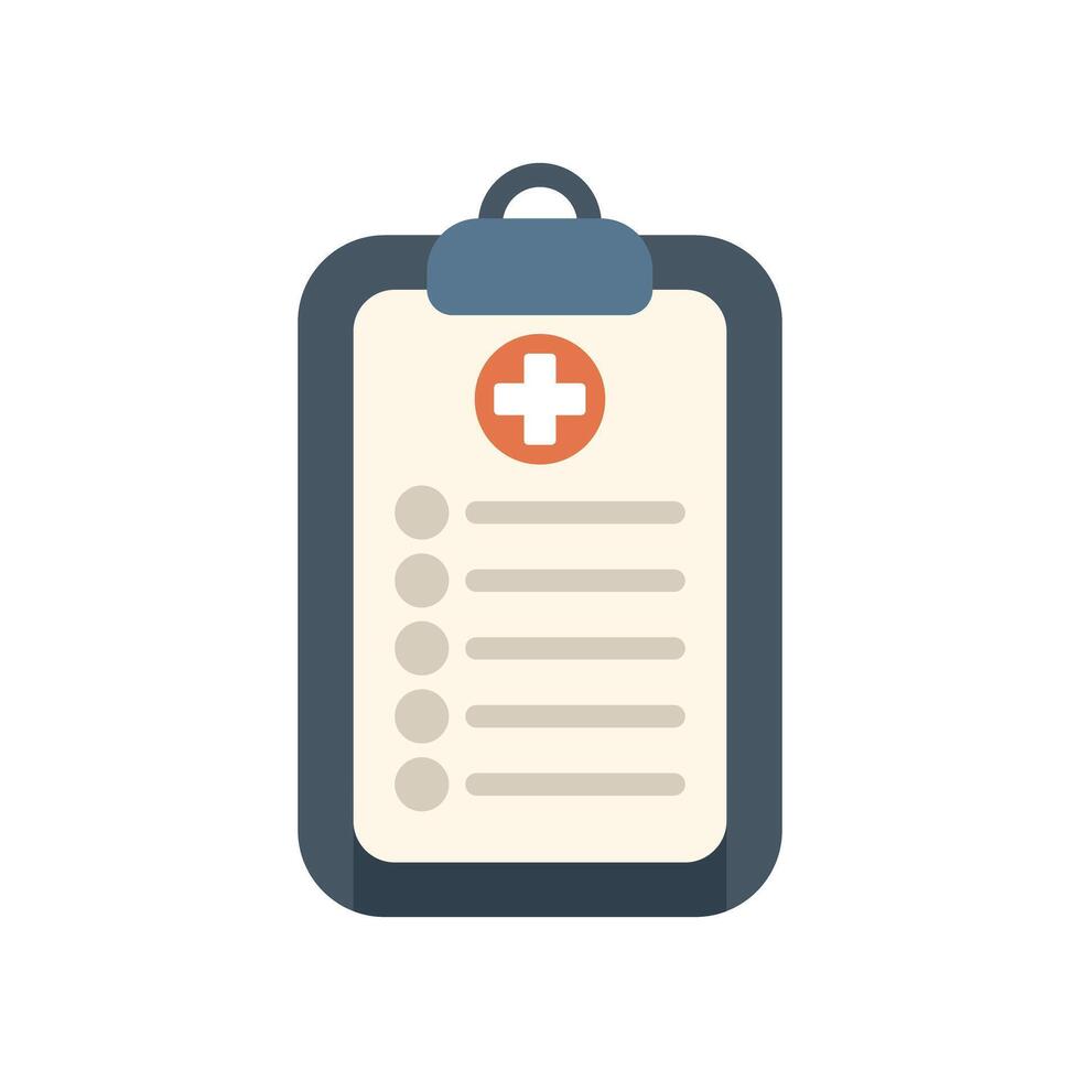 Medical clipboard displaying a checklist for healthcare professionals vector