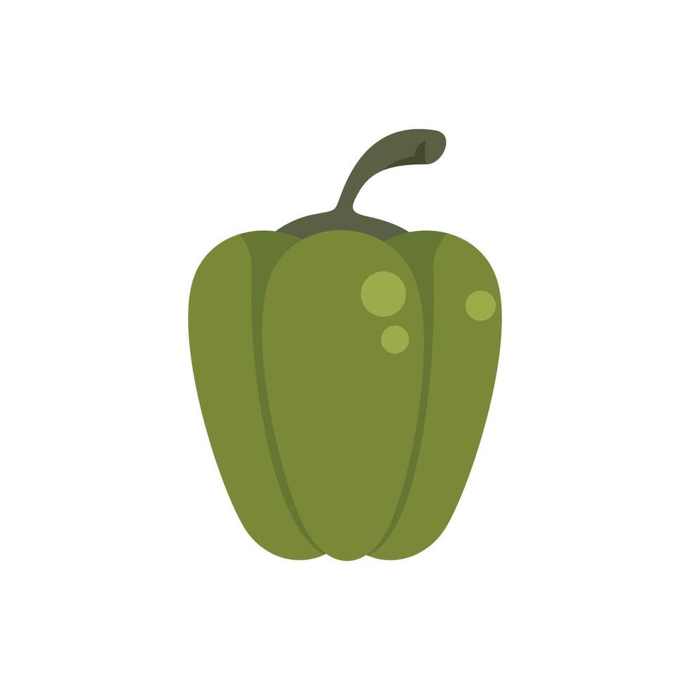 Green bell pepper standing up on white background vector