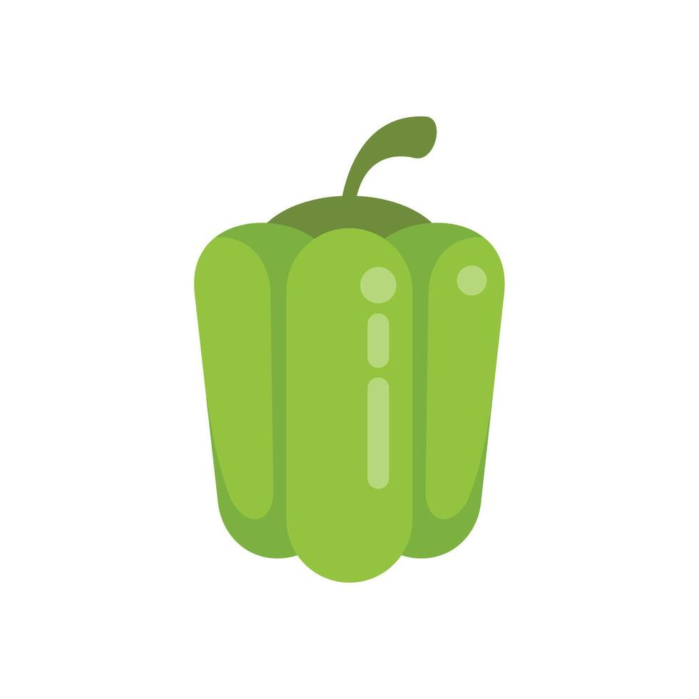 Green bell pepper standing up on white background vector