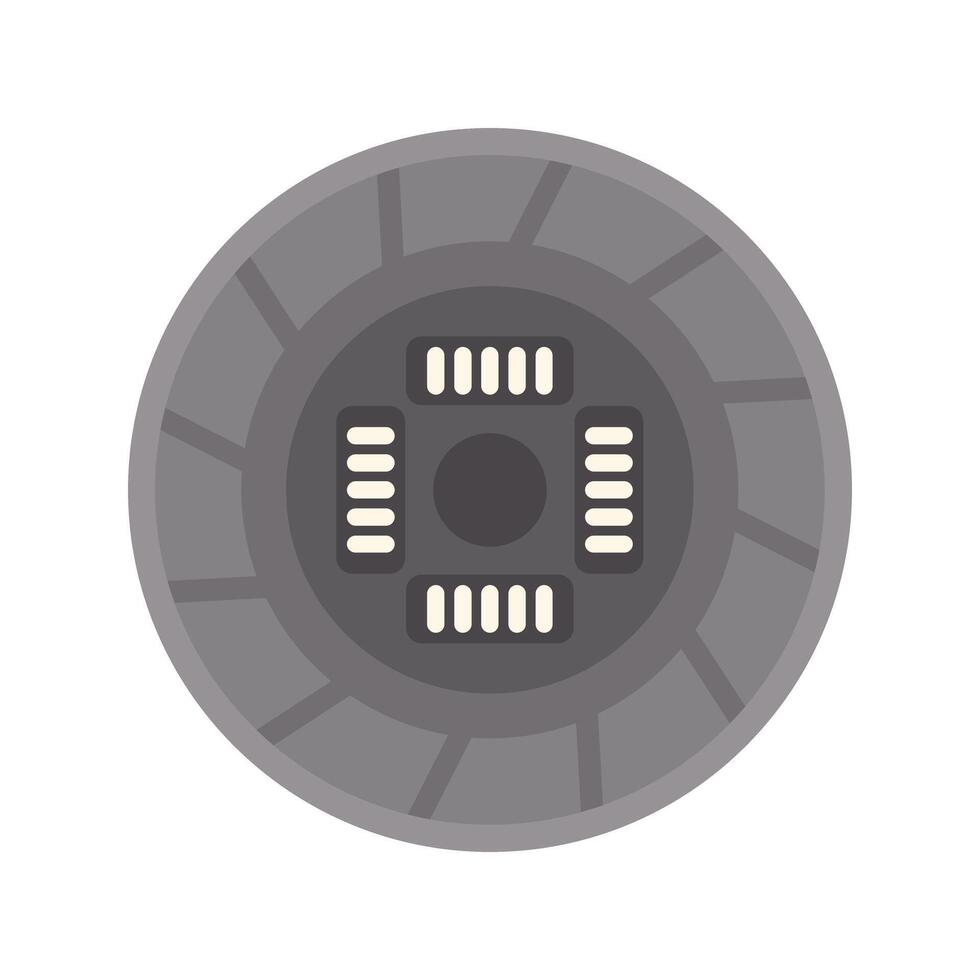 Modern car clutch disc with friction lining replacing part vector