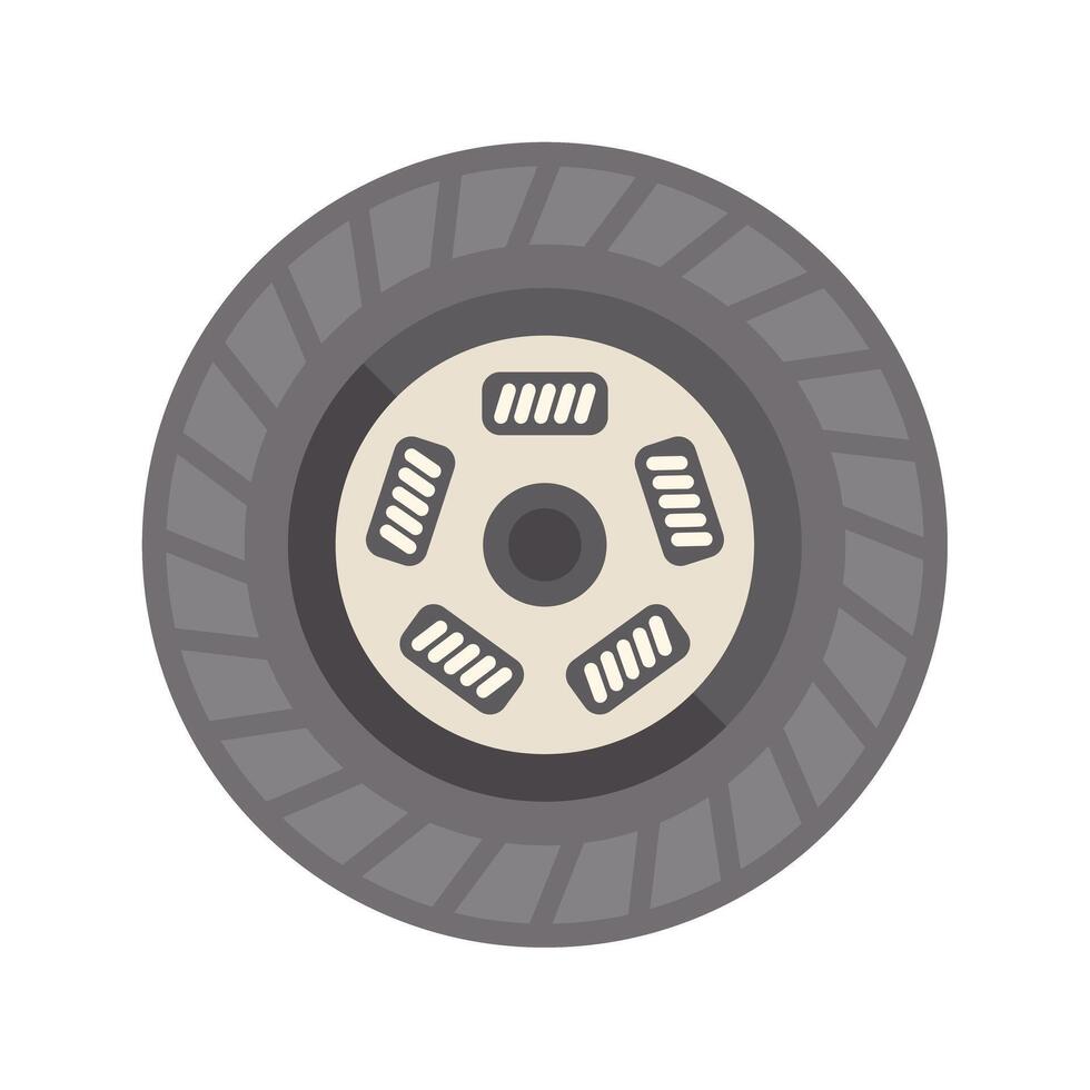 Car tire with rim showing lug nuts on white background vector