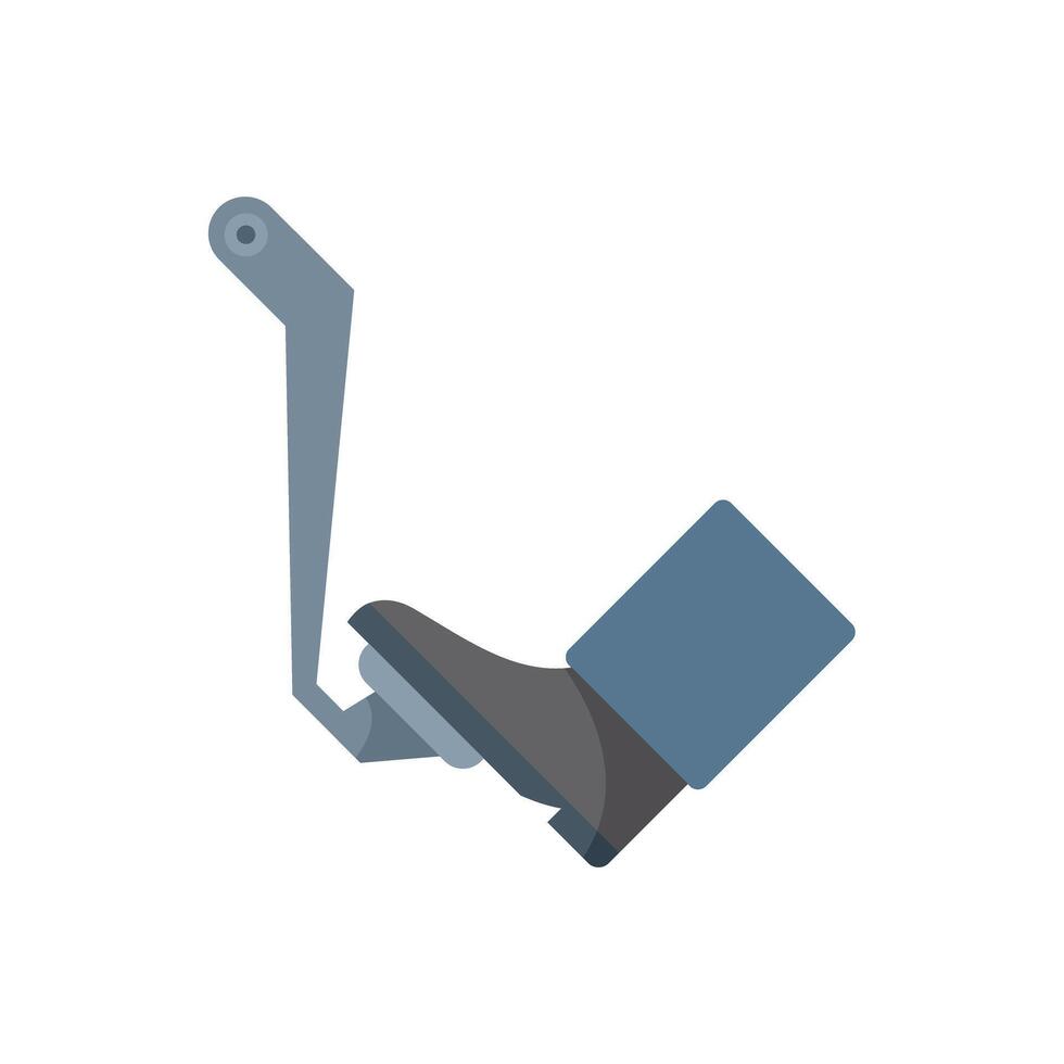 Driver foot pushing down on clutch pedal icon vector