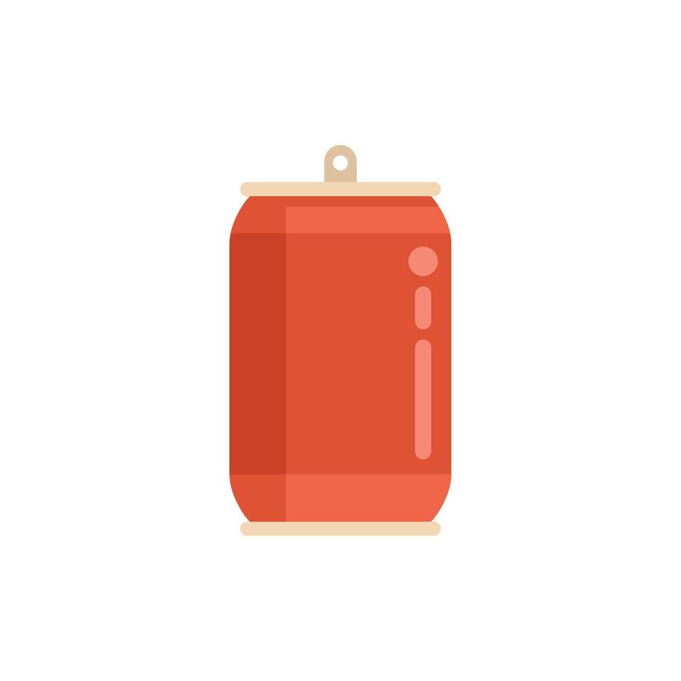 Aluminum red soda can standing on white background vector