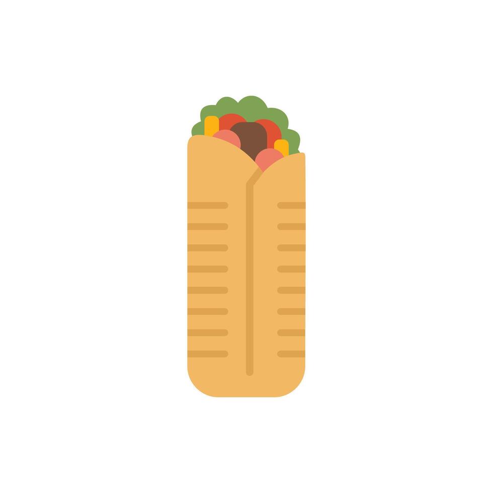 Shawarma with visible filling is standing upright vector