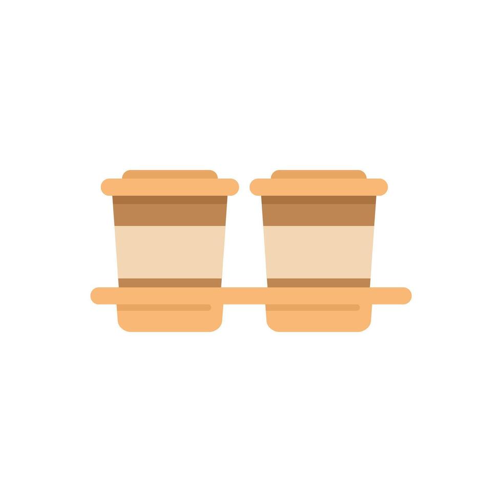 Two paper coffee cups standing in a holder vector