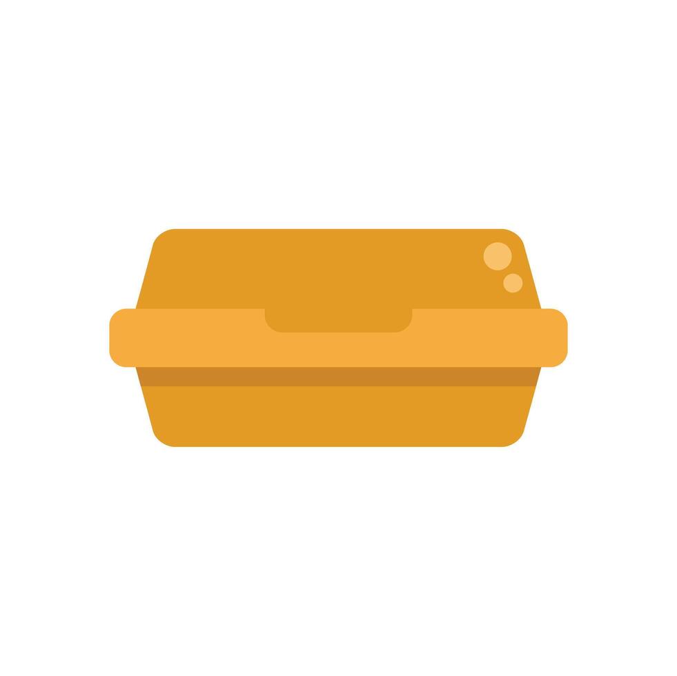 Closed styrofoam food container holding food delivery vector