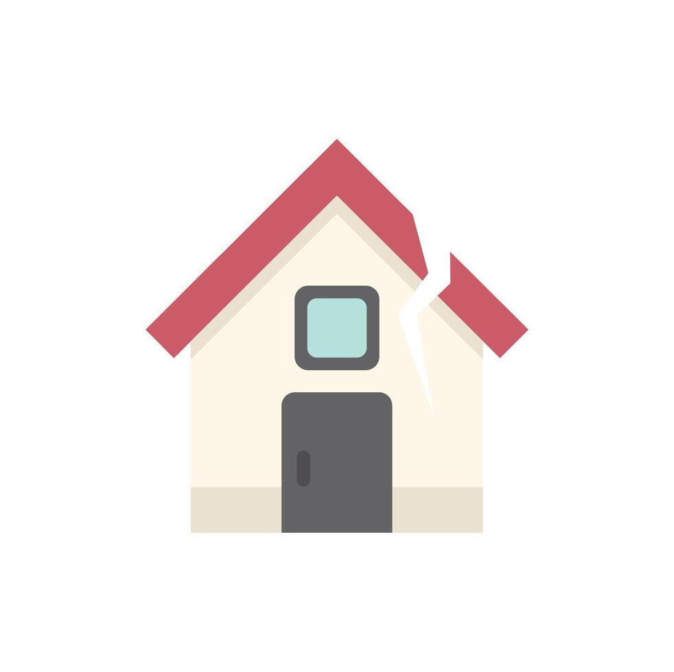 House showing earthquake damage with crack in wall vector