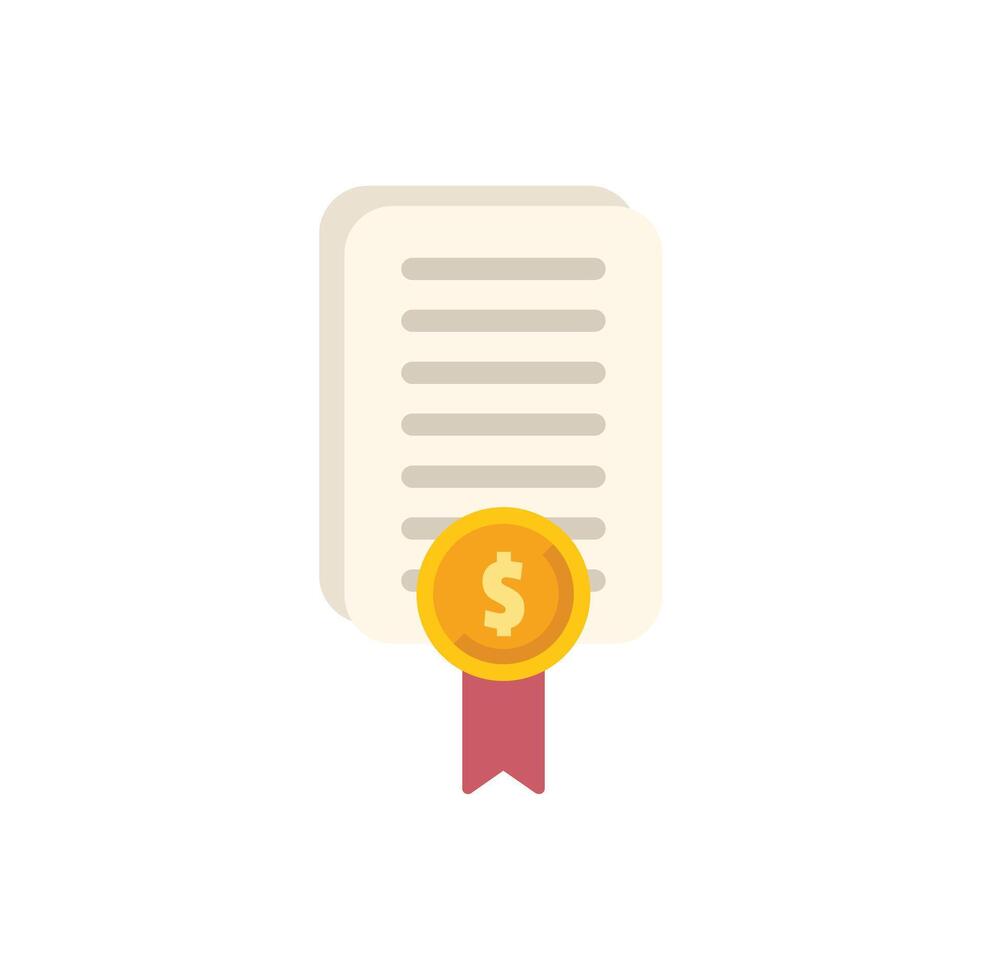 Financial document with dollar coin seal is awarding profitable contract vector