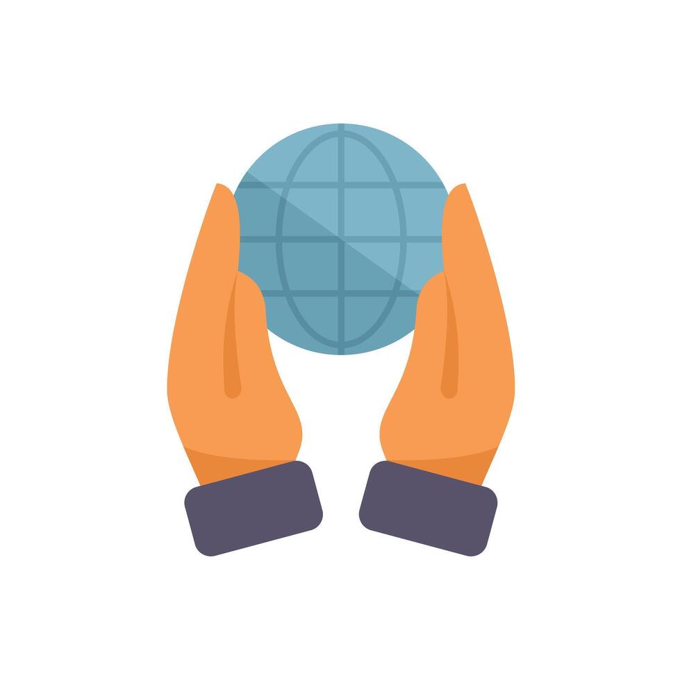 Businessman holding globe in palm of hands for global business concept vector
