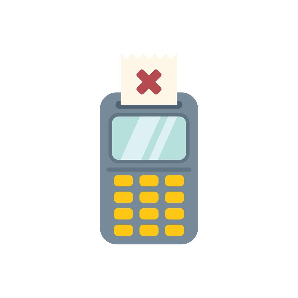 Credit card machine showing failed transaction icon vector