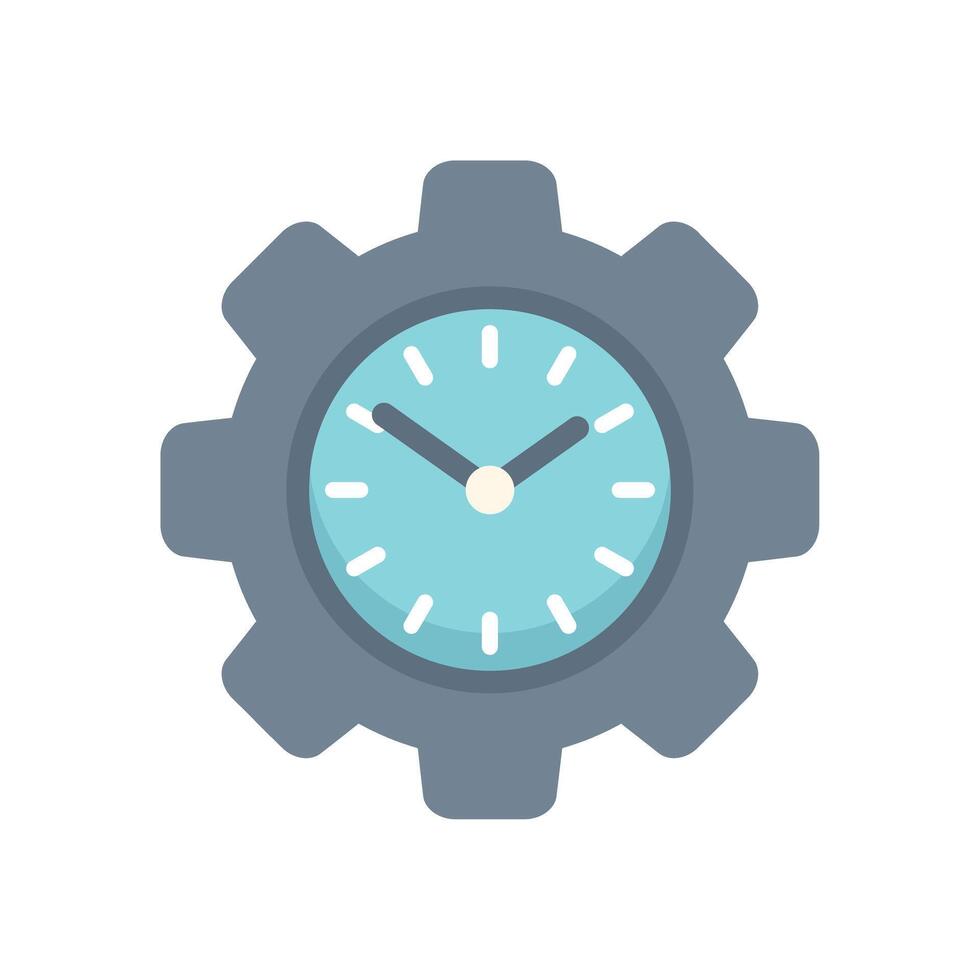 Clock face with cogs representing time management vector
