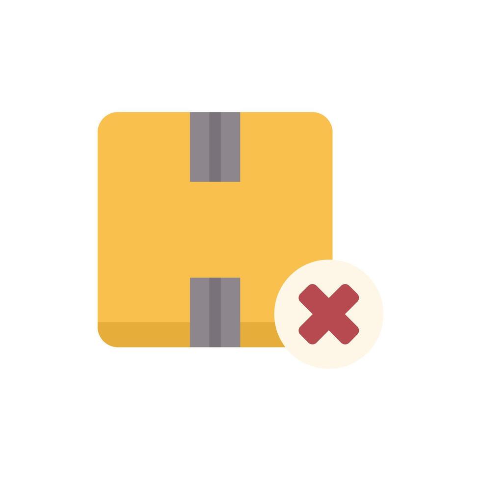 Cardboard box with red cross mark showing error during delivery vector
