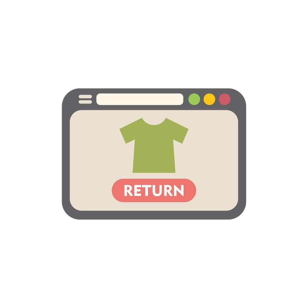 Image representing returning an item of clothing bought on an online store vector