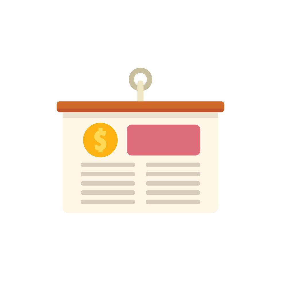 Flipchart presenting financial report with dollar sign vector