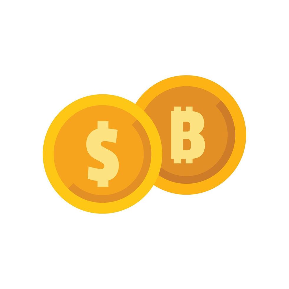 Bitcoin replacing dollar currency as gold coin cryptocurrency investment vector