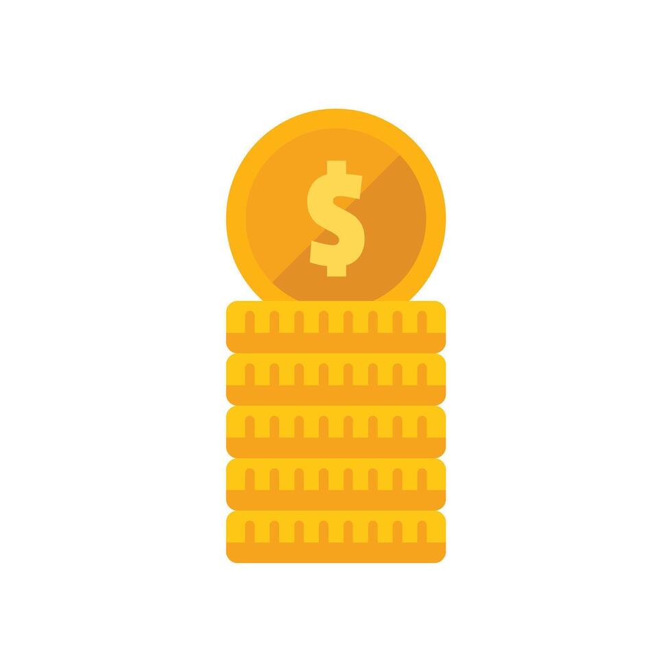 Stack of gold coins increasing showing increasing wealth vector