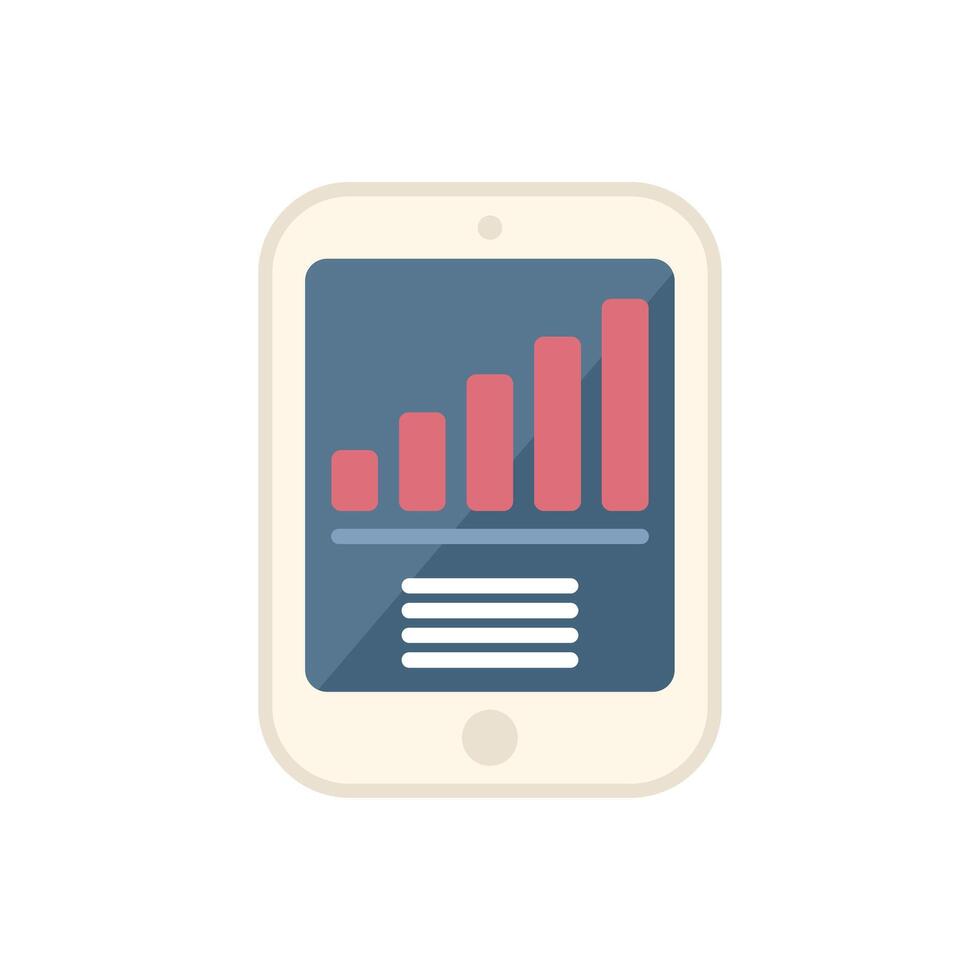 Tablet showing growing chart representing business success vector