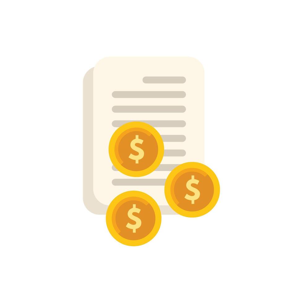 Money falling on document representing investment and profit vector