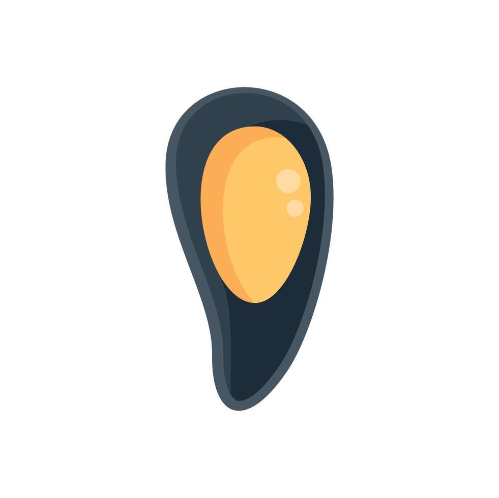 Steamed open mussel shell showing delicious juicy meat vector
