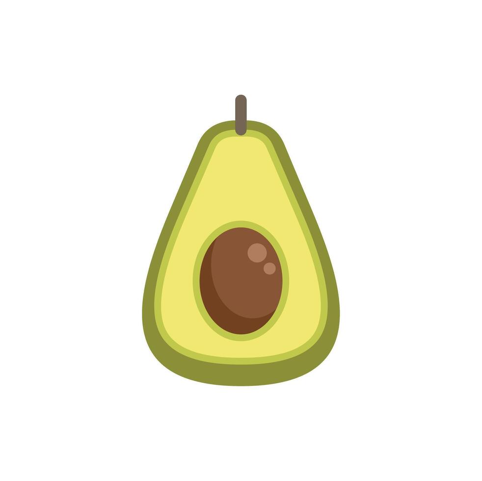 Ripe avocado cut in half showing seed inside vector