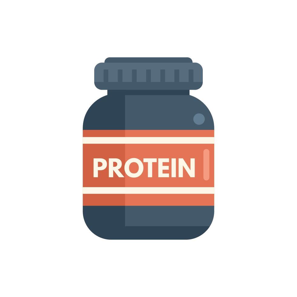 Protein jar icon representing bodybuilding supplement vector