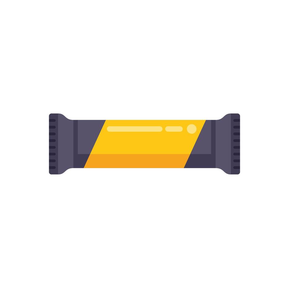 Protein bar lying horizontally with yellow wrap vector