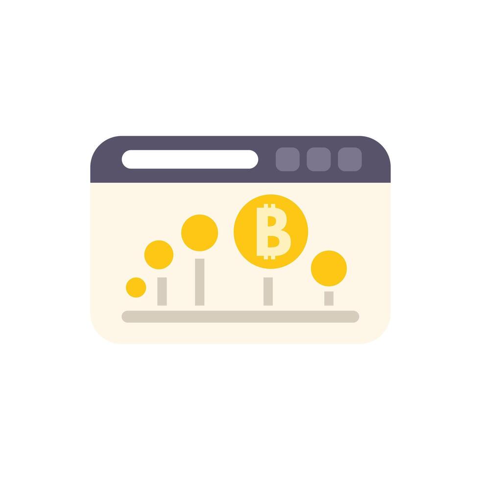 Website showing bitcoin cryptocurrency growing up chart vector