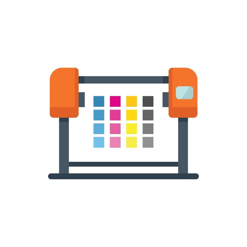 Large format printer using cmyk color model for printing service advertisement vector