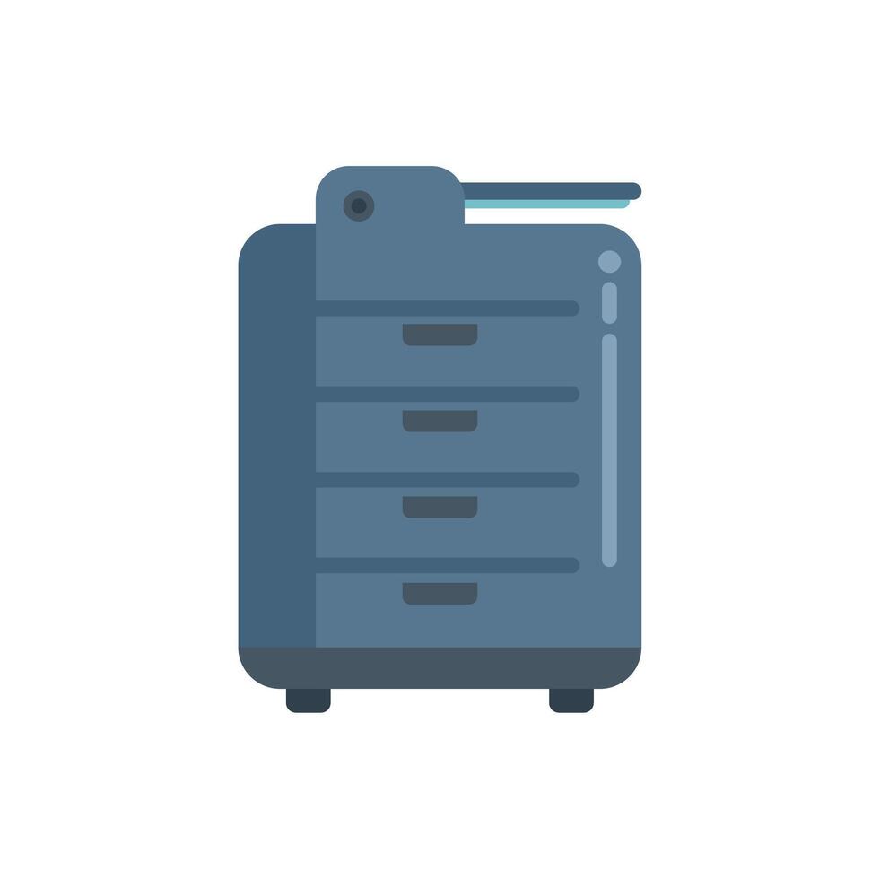 Modern multifunction office printer standing on white background vector