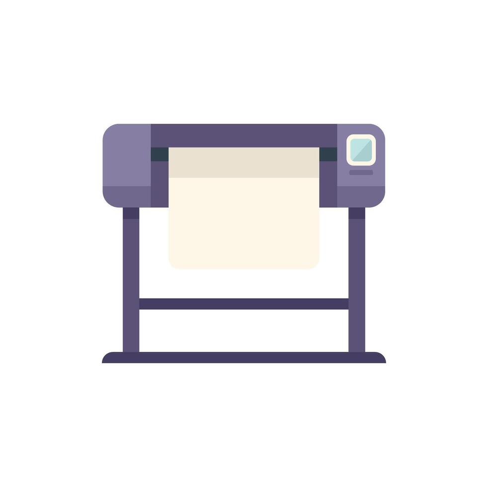 Large format printer printing blank paper roll vector