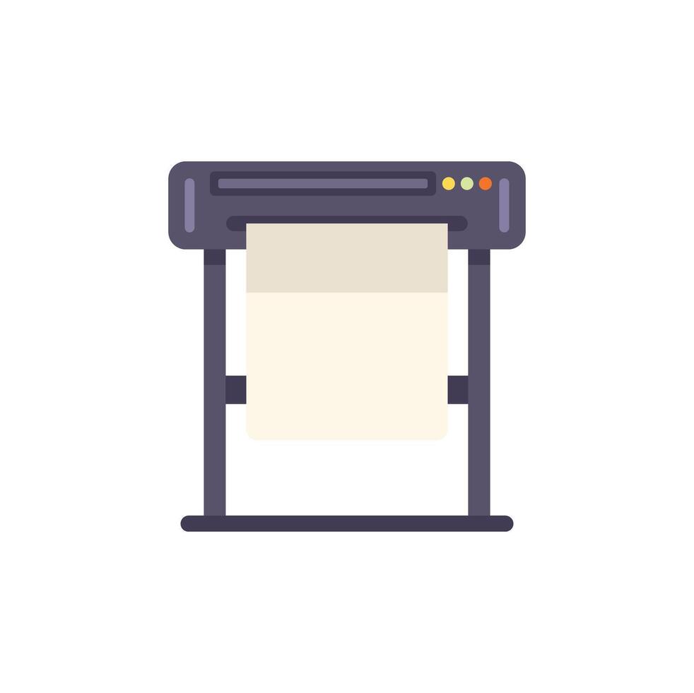 Wide format printer printing large blank document vector