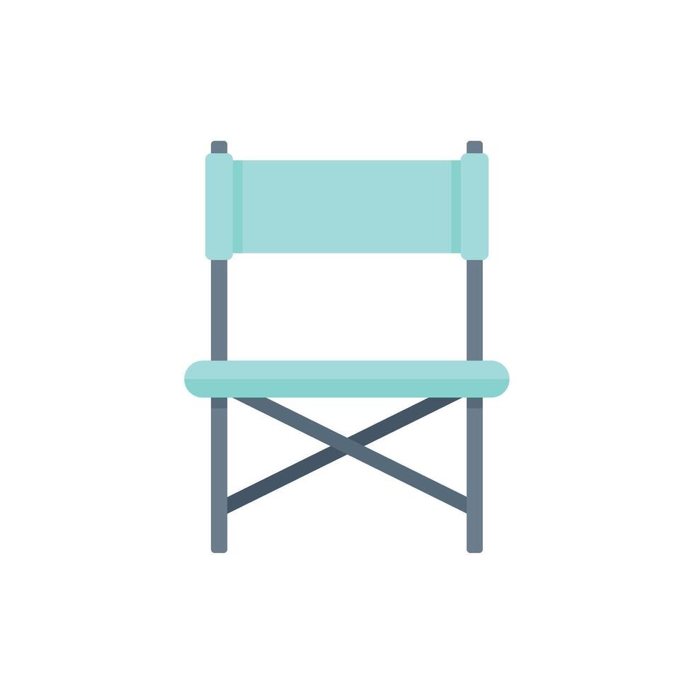 Folding camping chair with metal legs and textile seat and backrest vector