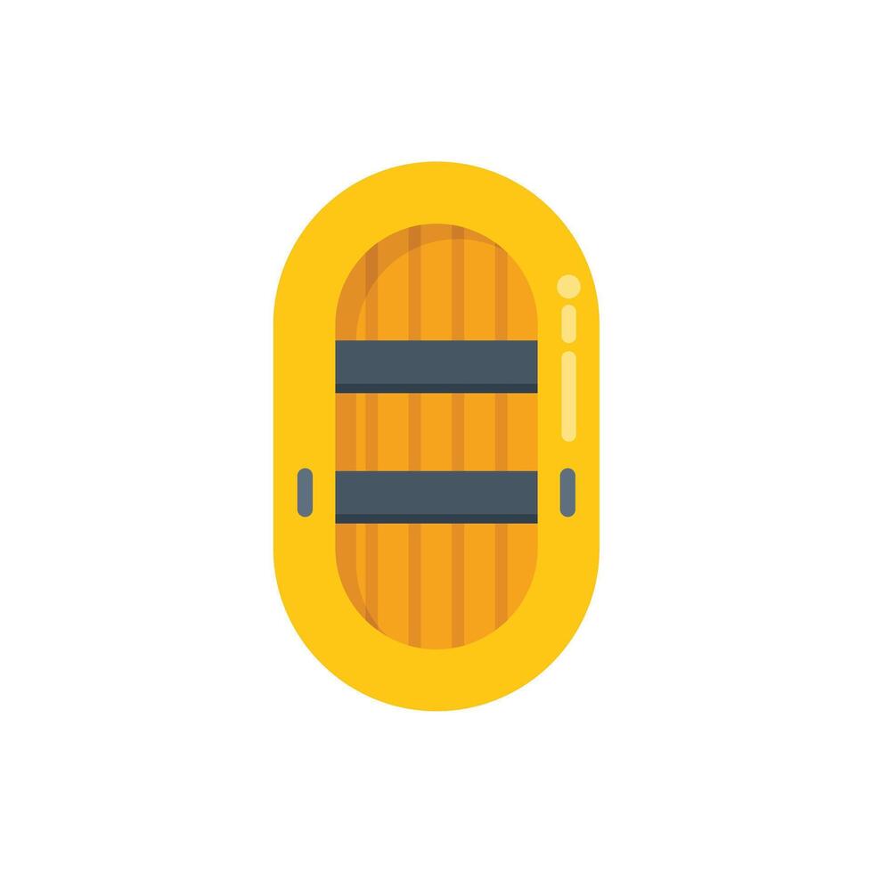 Yellow inflatable boat for fishing and tourism floating on the water vector