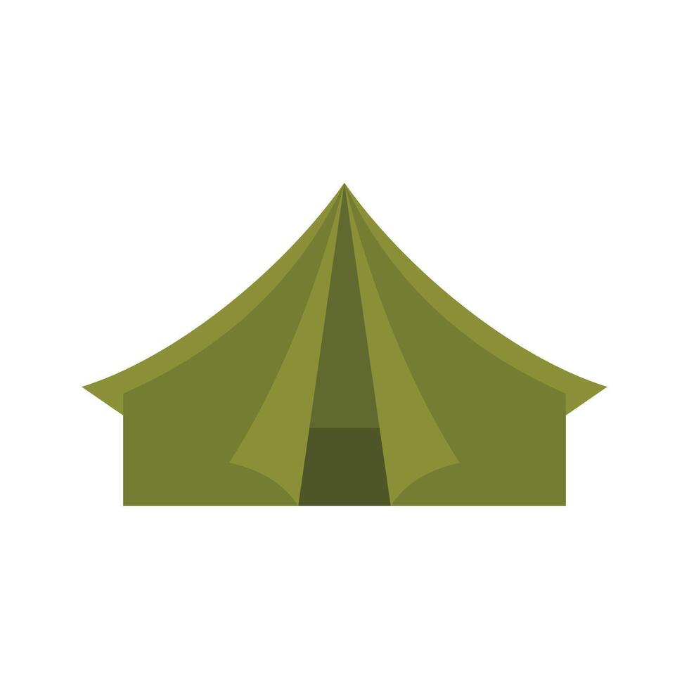 Green camping tent providing shelter and protection from elements vector