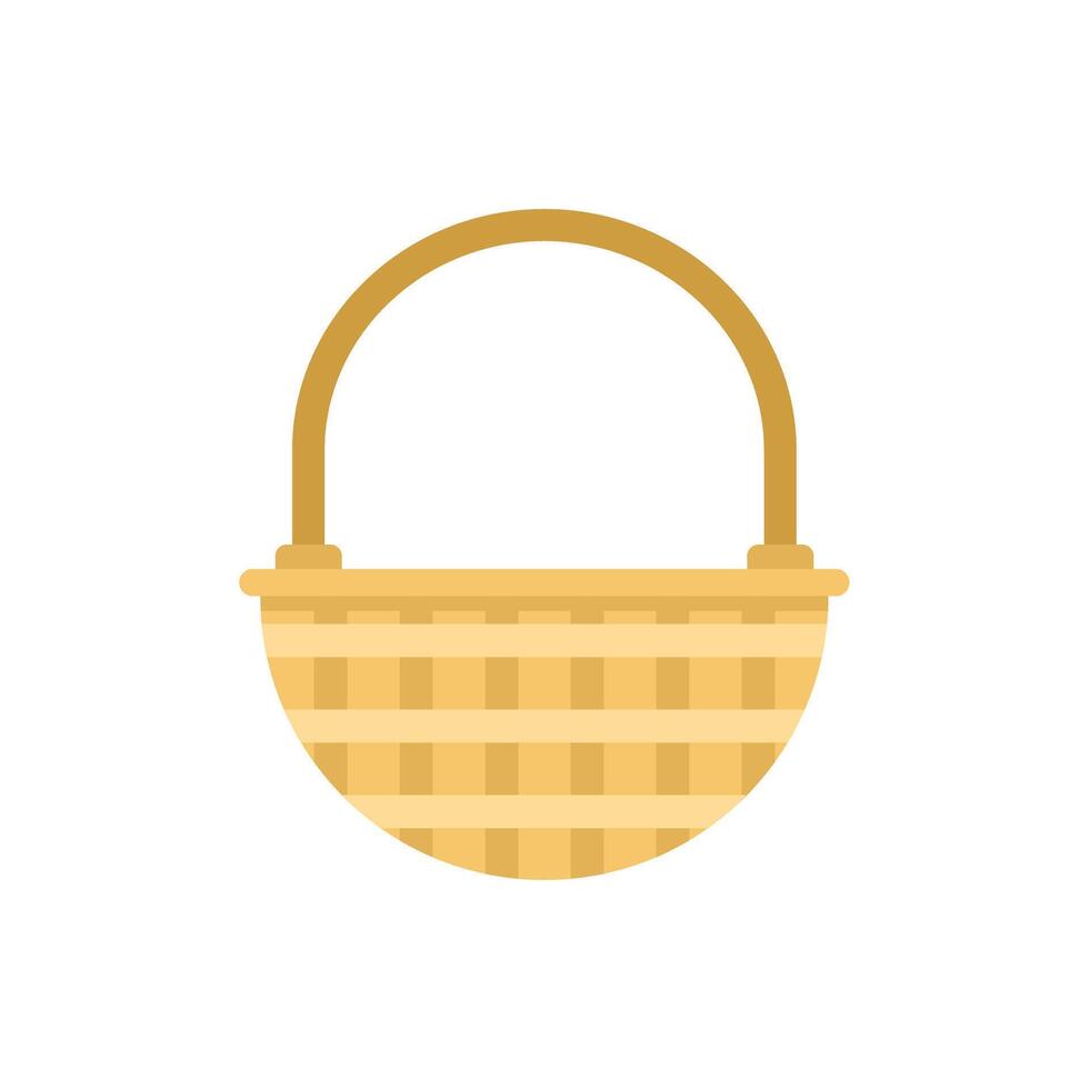 This empty wicker basket is waiting to be filled vector