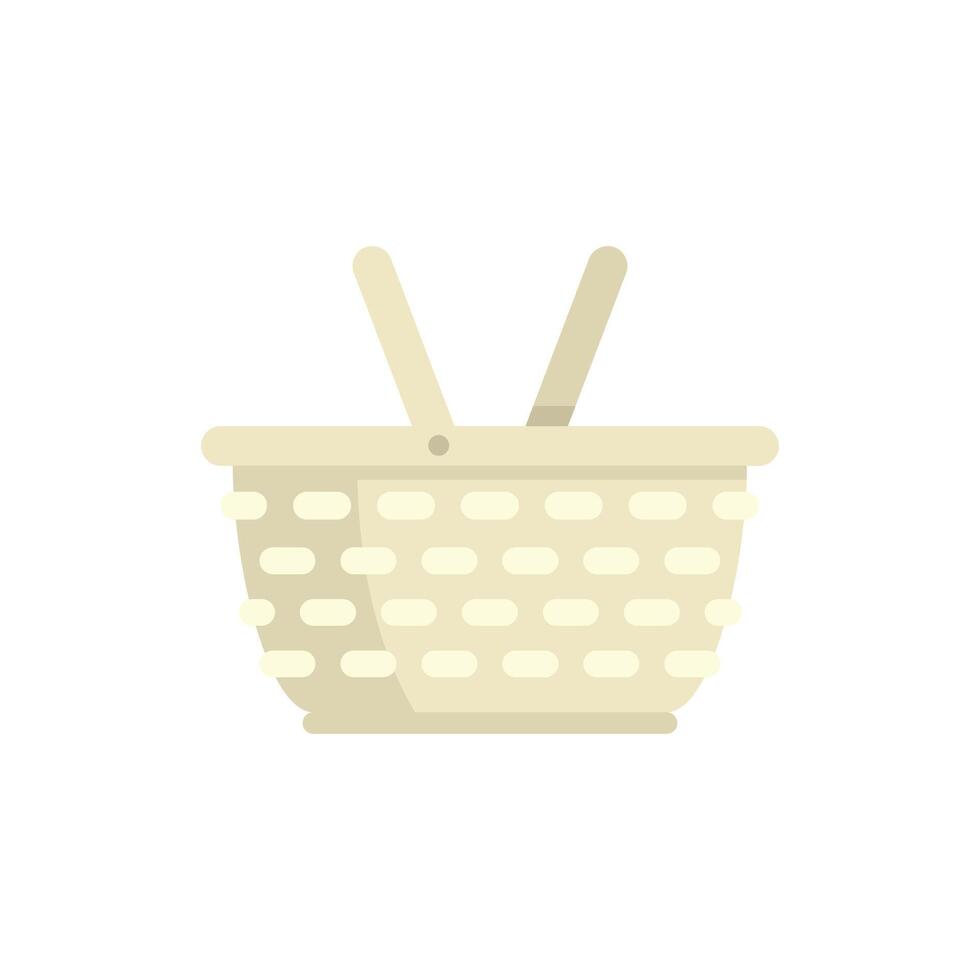 Empty picnic basket with handles raised for summer outing vector