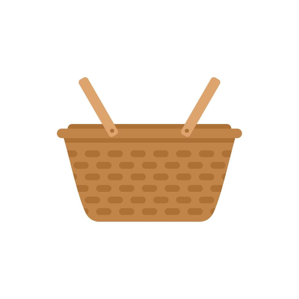 Empty picnic basket waiting to be filled for outing vector