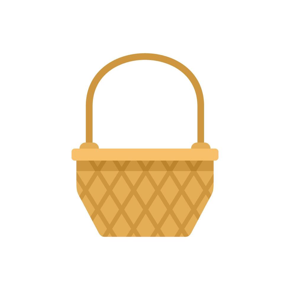 Empty wicker basket standing on white background vector