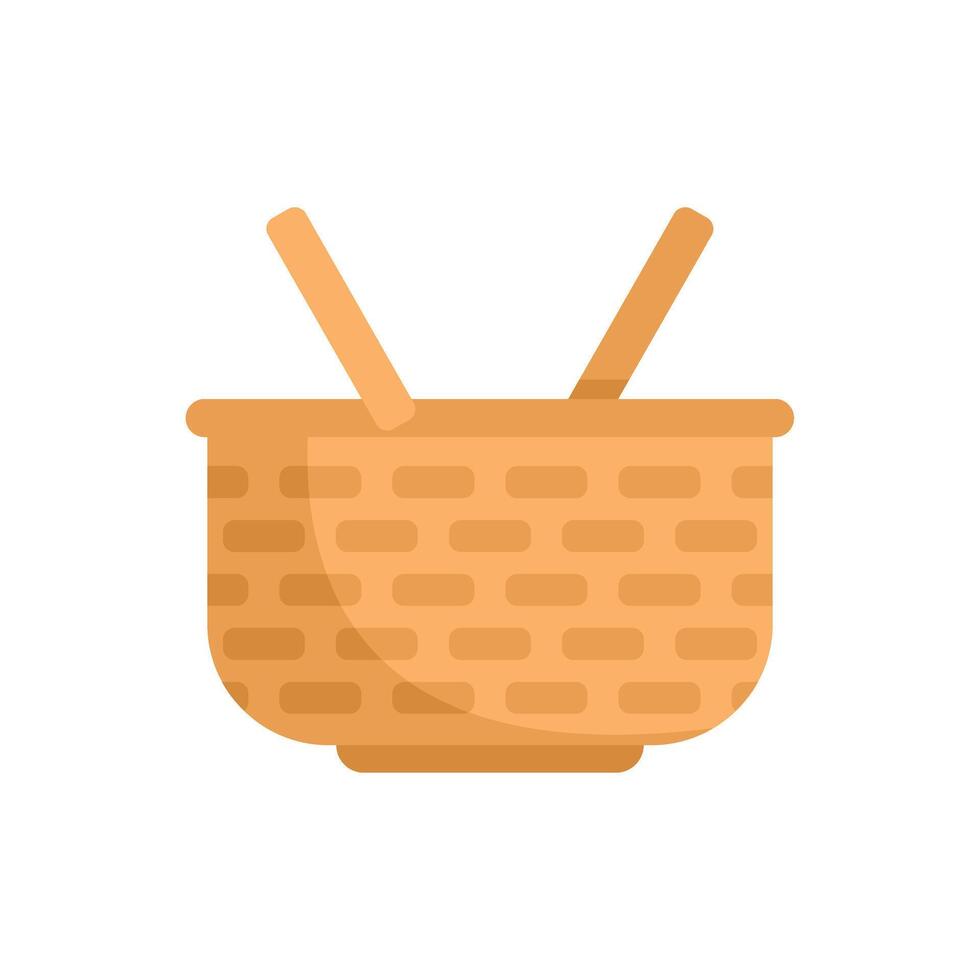 Empty wicker picnic basket waiting to be filled for a romantic outing vector